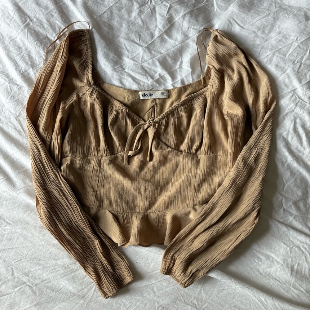 Elodie Tan Long Sleeve Blouse